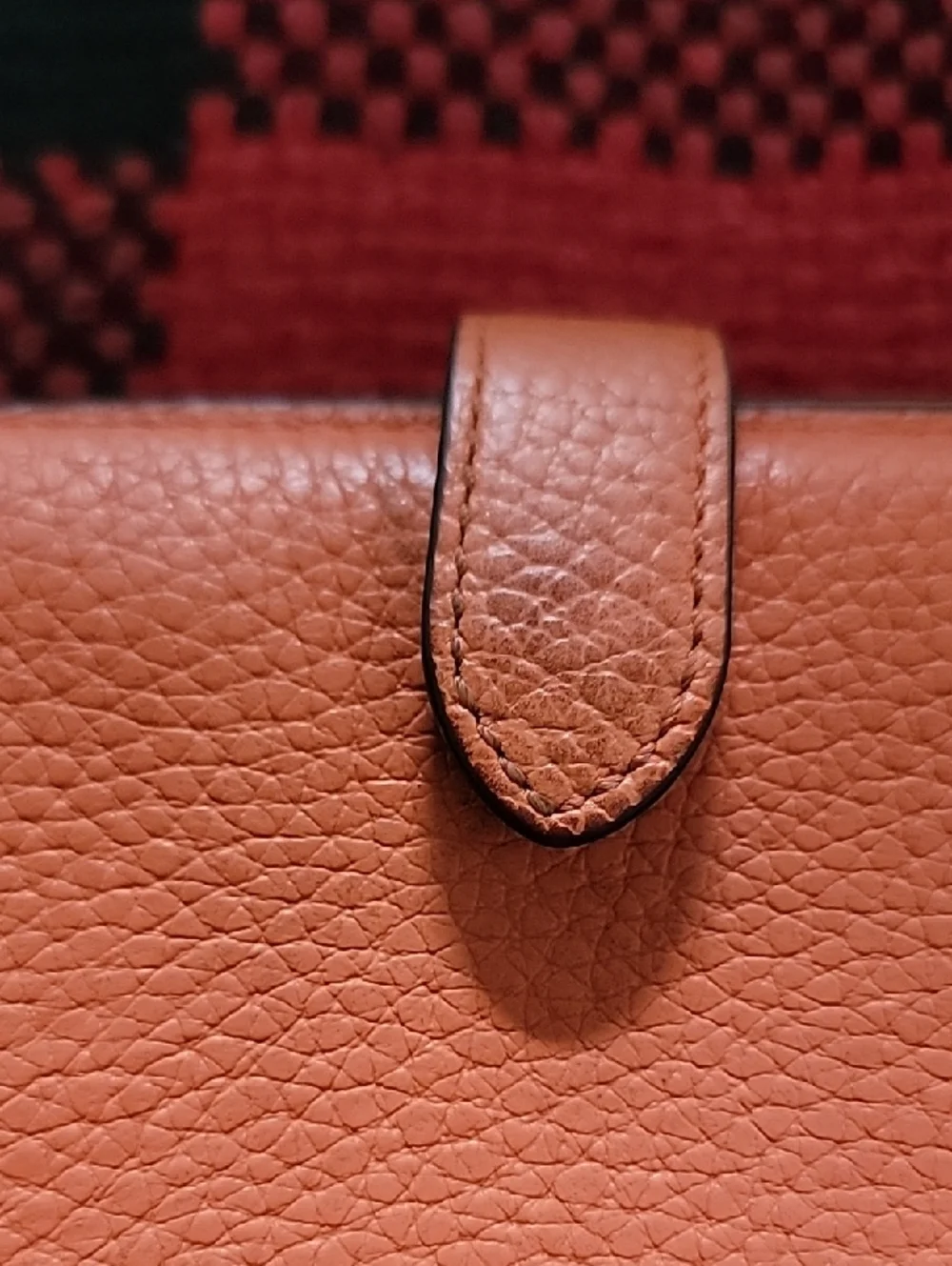 kate spade coral orange pebble leather zip-around wallet